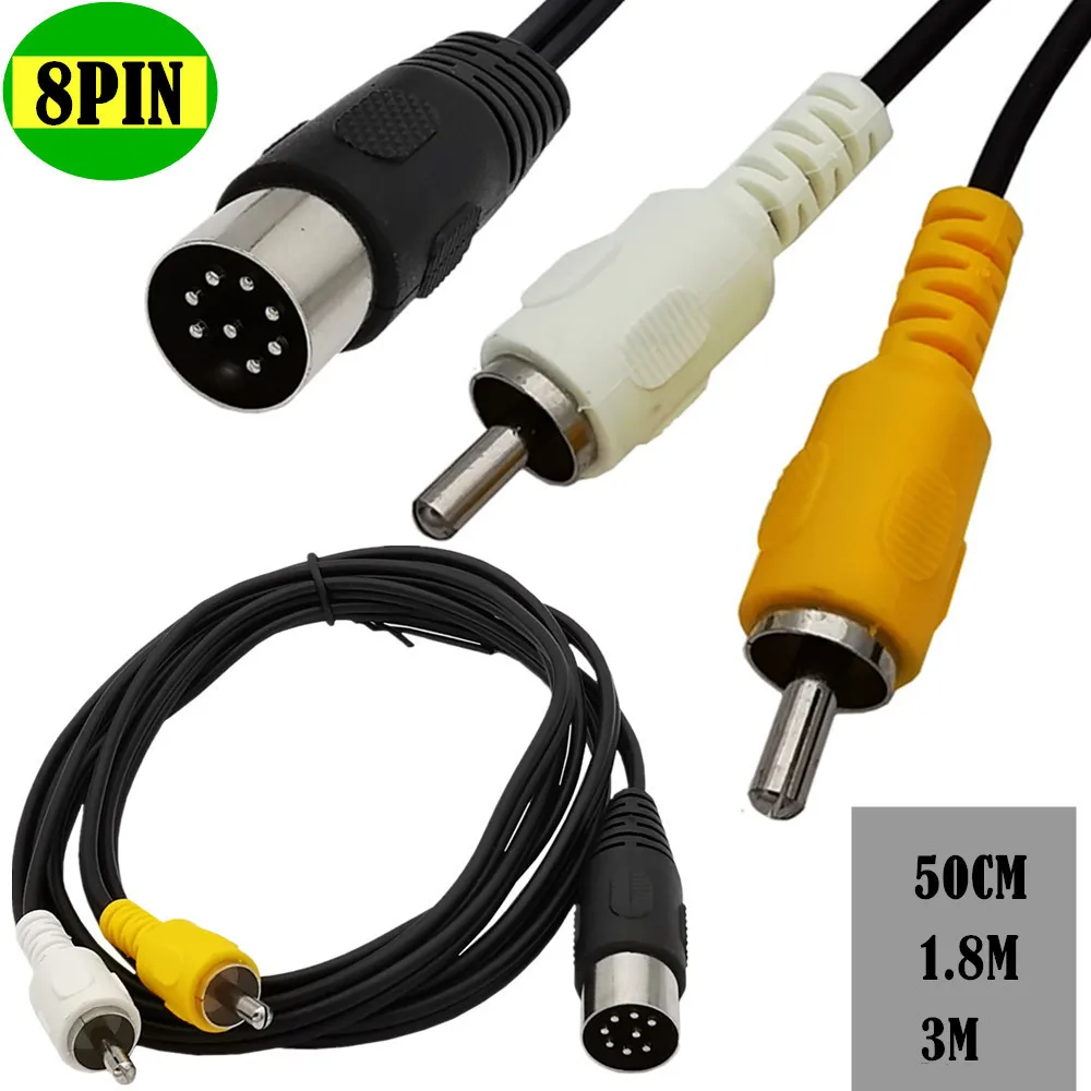 Audio Music Instrumental - Din 8 Pin to 2RCA Cable