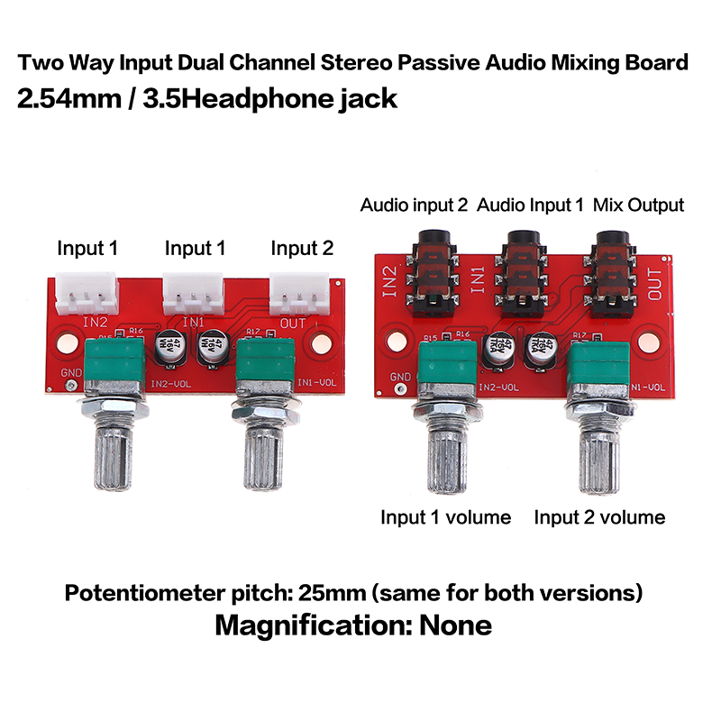 Audio Music Mixer - 1Pc Dual Channel Stereo Passive Audio
