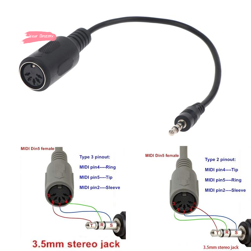 Audio Music Instrumental - Y-MIDI Din 5 To 3.5mm TRS