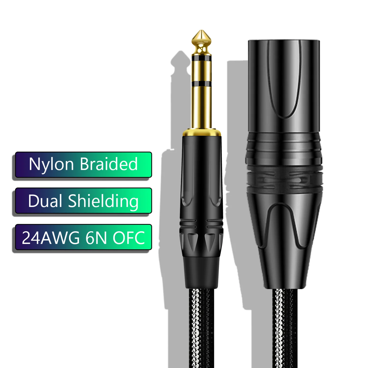 Audio Music Mixer - XLR Male To 6.35mm TRS Balanced