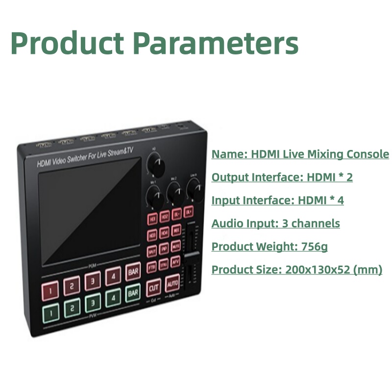 Audio Mixer 4 Channel - 4 Channel 1080P HDMI Live Streaming