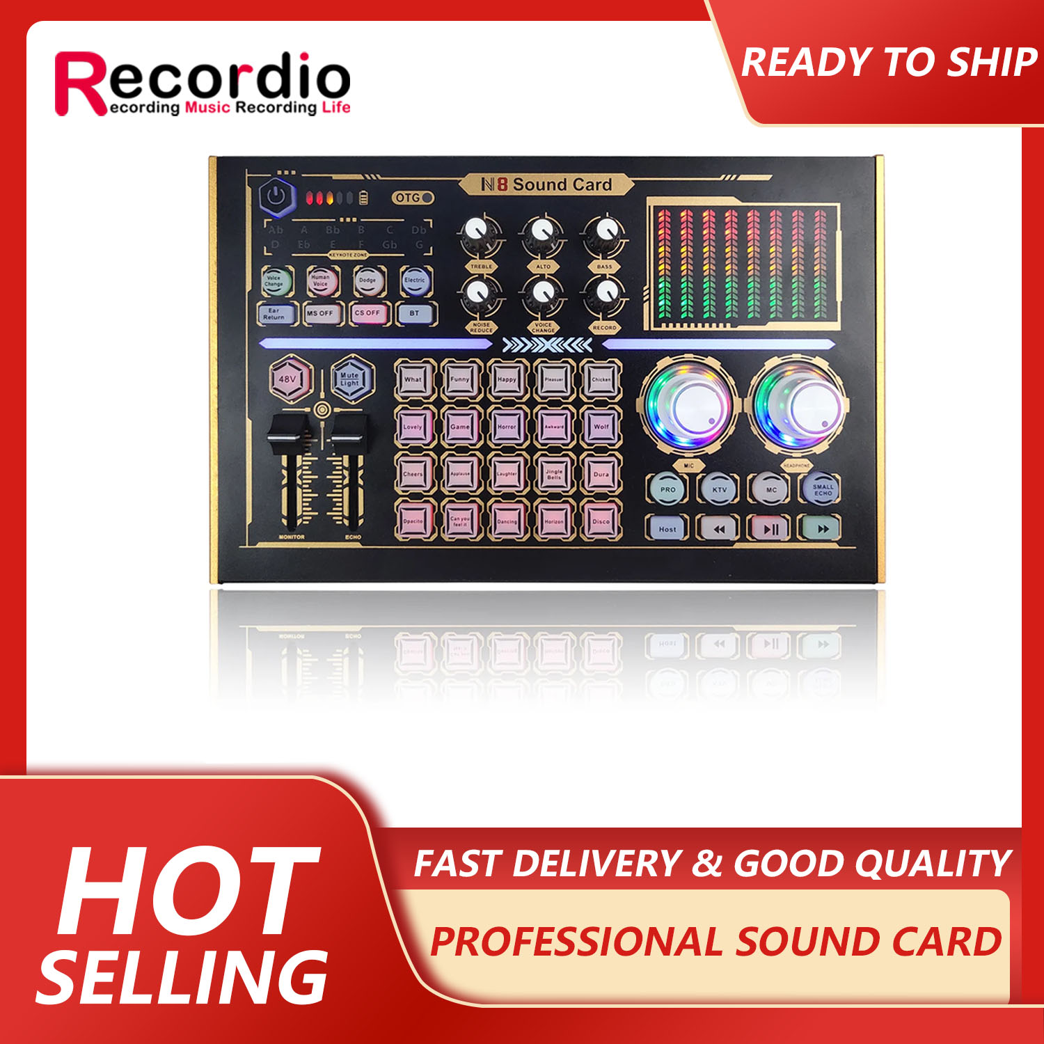 Audio Music Mixer - GAX-N8 Professional Recording Soundcard PC Mobile