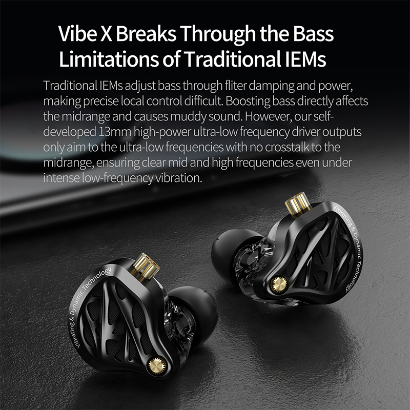 Audio Vibes Music - KZ Vibe-X Earphone Low Frequency Vibration
