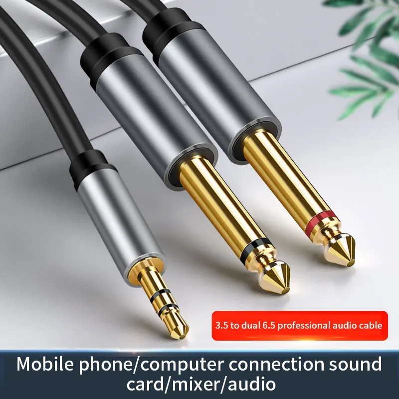 3.5mm to Double 6.5mm TRS Cabl - Audio Music Mixer ulasan dan harga