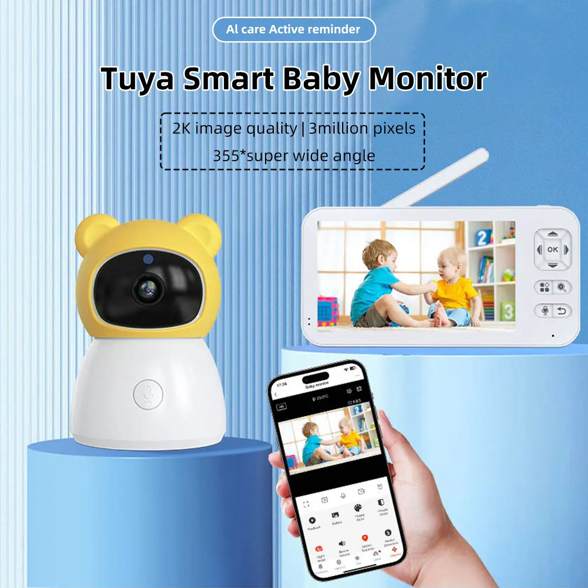 5 Inch Tuya Smart Baby Monitor - Audio Music Track ulasan dan harga