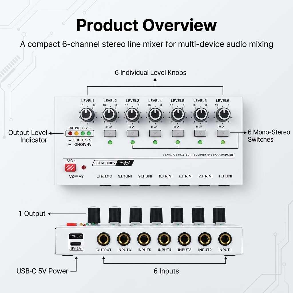 Portable Ultra Low Noise Line  - Audio Mixer 4 Channel ulasan dan harga