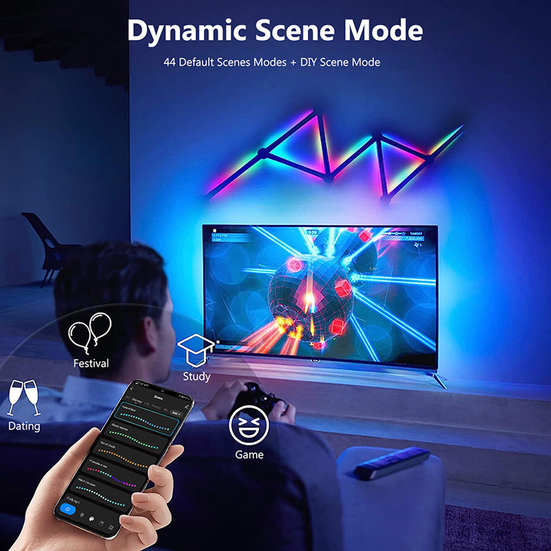 Smart RGB Wall Lamp, Bluetooth - Audio Music Free ulasan dan harga