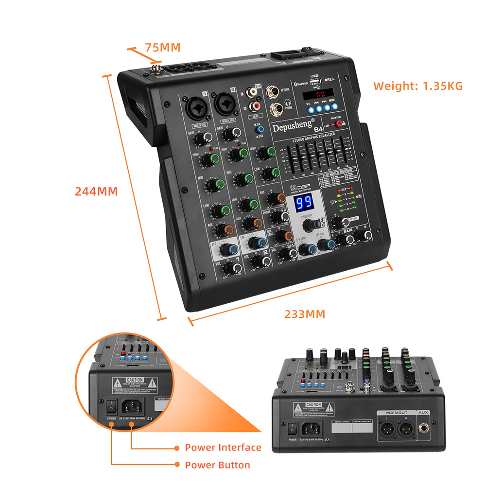 4 Channel Audio Mixer Audio In - Audio Mixer 4 Channel ulasan dan harga