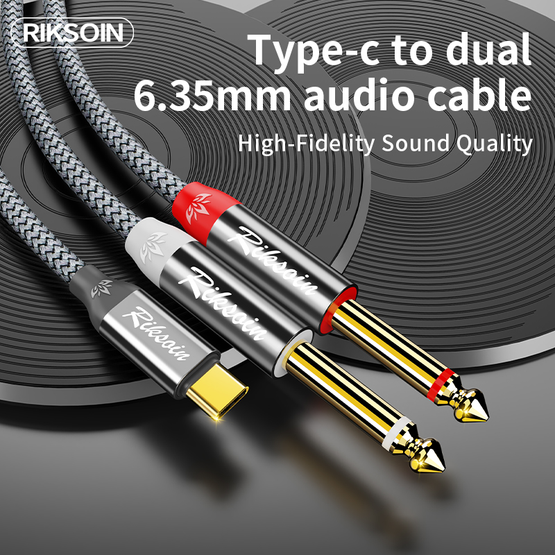 USB Type C to Dual 6.35mm TS A - Audio Music Mixer ulasan dan harga