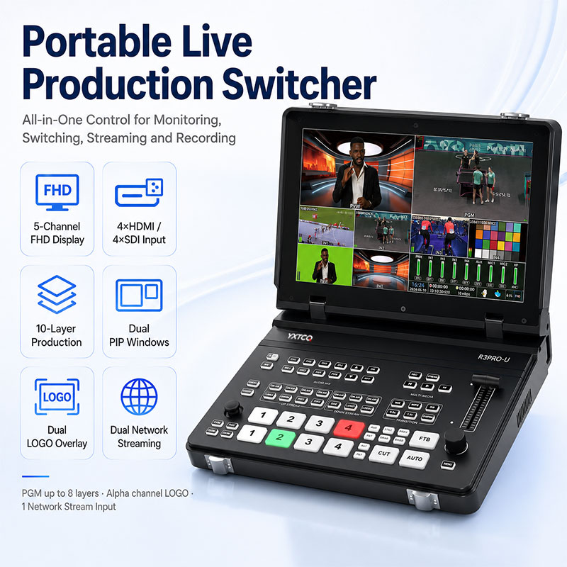 YXTCQ R3PRO-U 4K Live Video Sw - Audio Mixer 4 Channel ulasan dan harga
