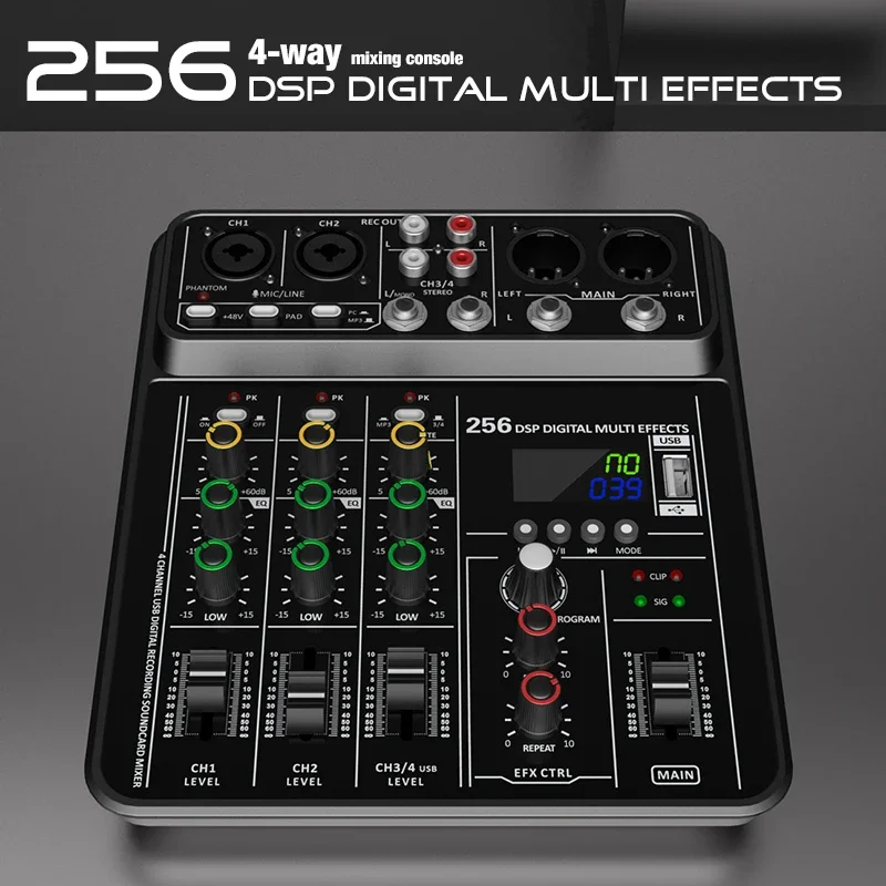 Audio Interface Mixer with Blu - Audio Mixer 4 Channel ulasan dan harga