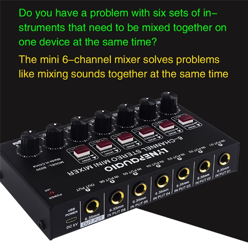 Classic-Mini 6-Channel Stereo  - Audio And Music Mixer ulasan dan harga