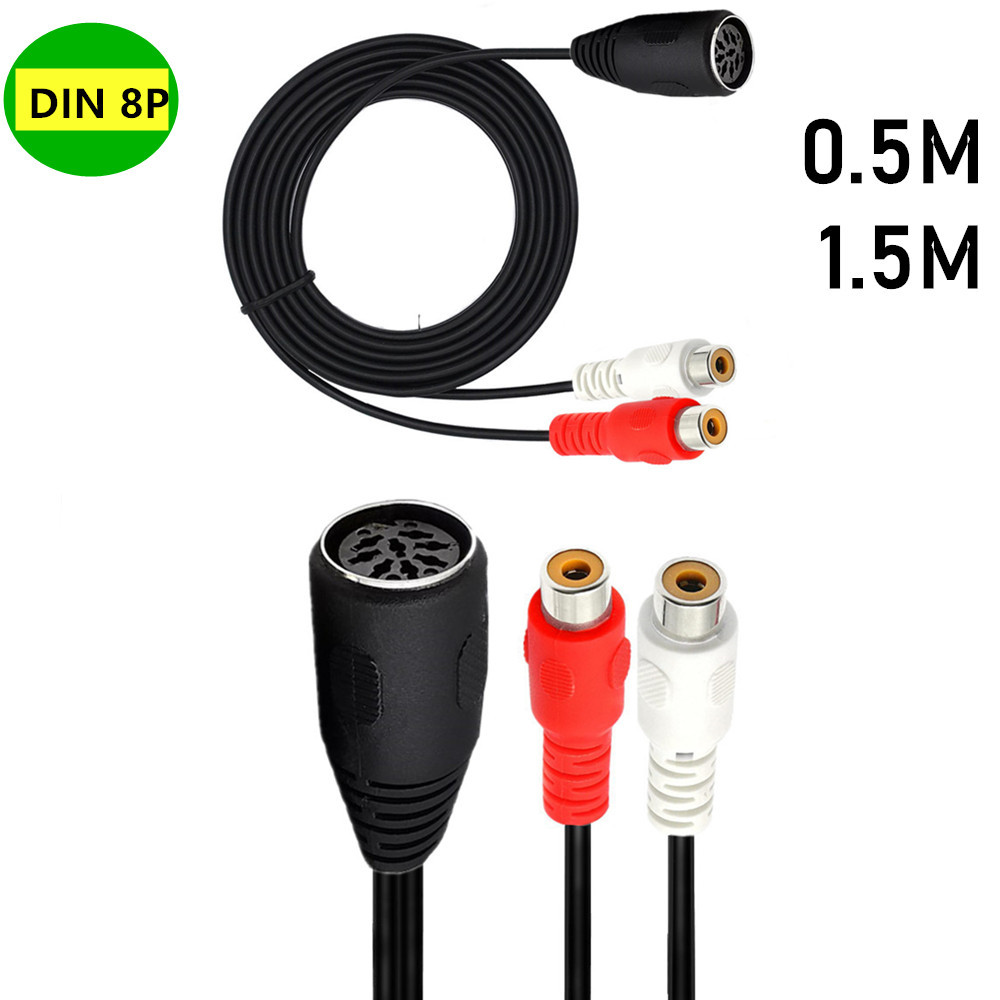 Din 8 Pin To 2RCA Cable 8Pin D - Audio Music Instrumental ulasan dan harga